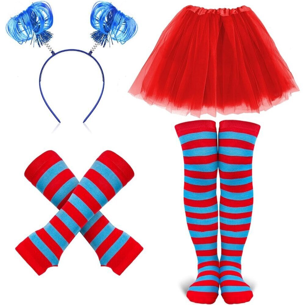 80s Women's Costume Accessories Set Tutu Headband Thigh High Socks